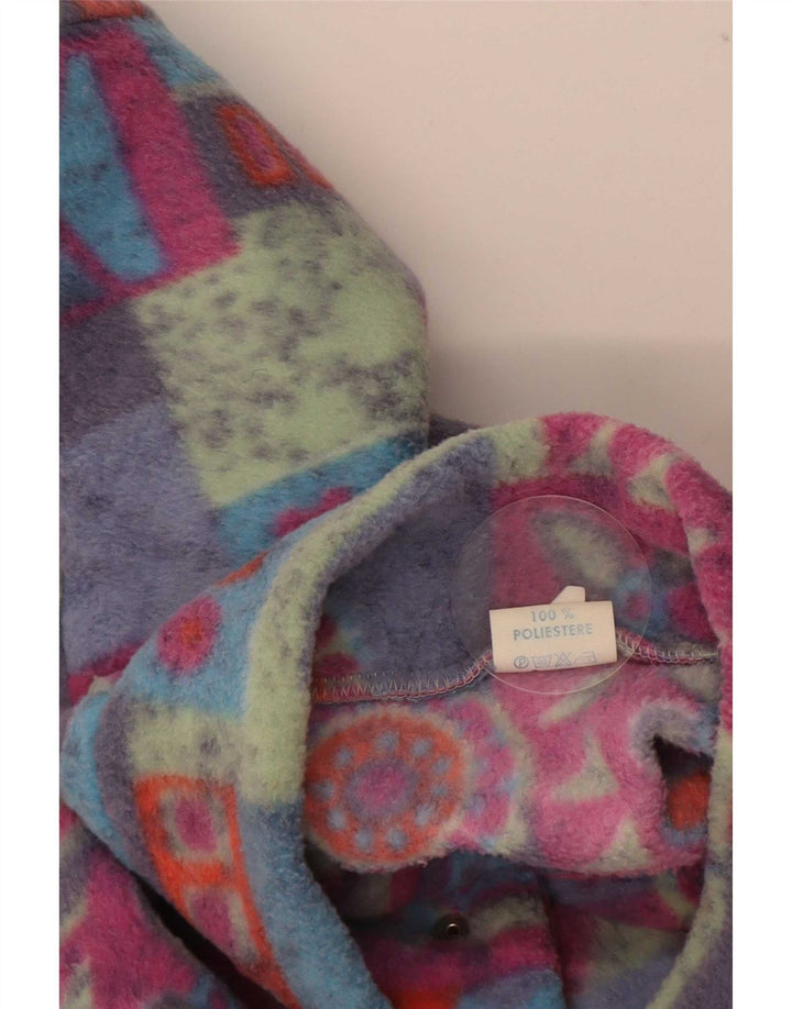 Męski sweter polarowy w stylu vintage, zapinany na guziki, XL, wielobarwny, geometryczny poliester