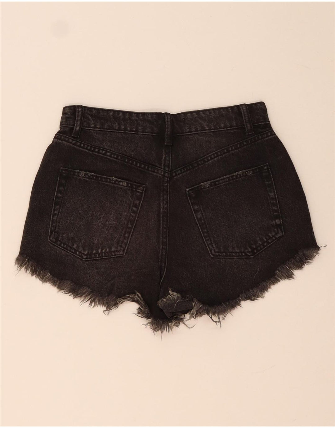 Damskie spodenki jeansowe ZARA w trudnej sytuacji EU 34 2XS W24 czarne