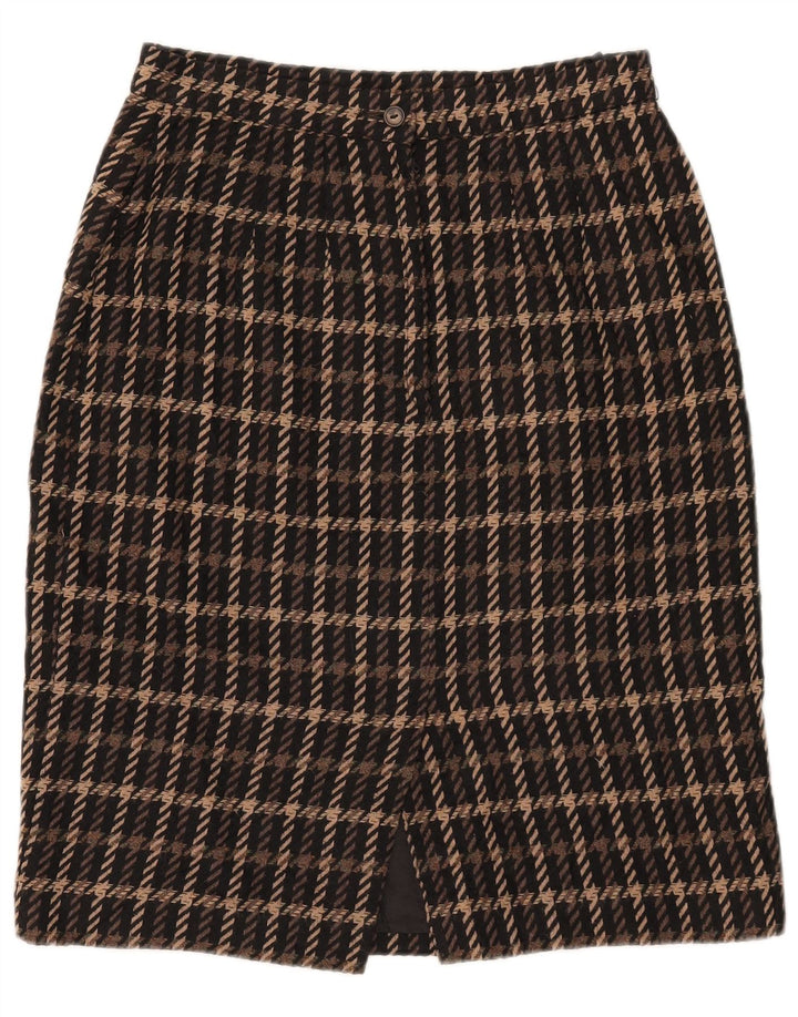 Marks & Spencer Damska spódnica ołówkowa UK 14 Medium W28 Brązowa kratka akrylowa