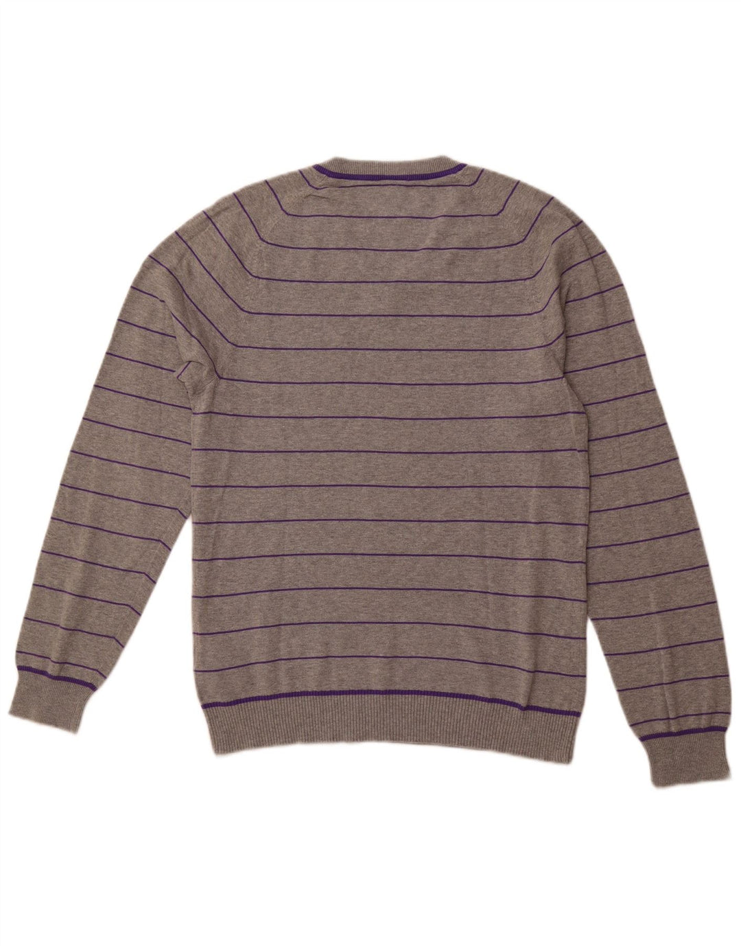 Męski sweter NIKE z dekoltem w kształcie litery V, UK 38/40, bawełniany w średnie szare paski