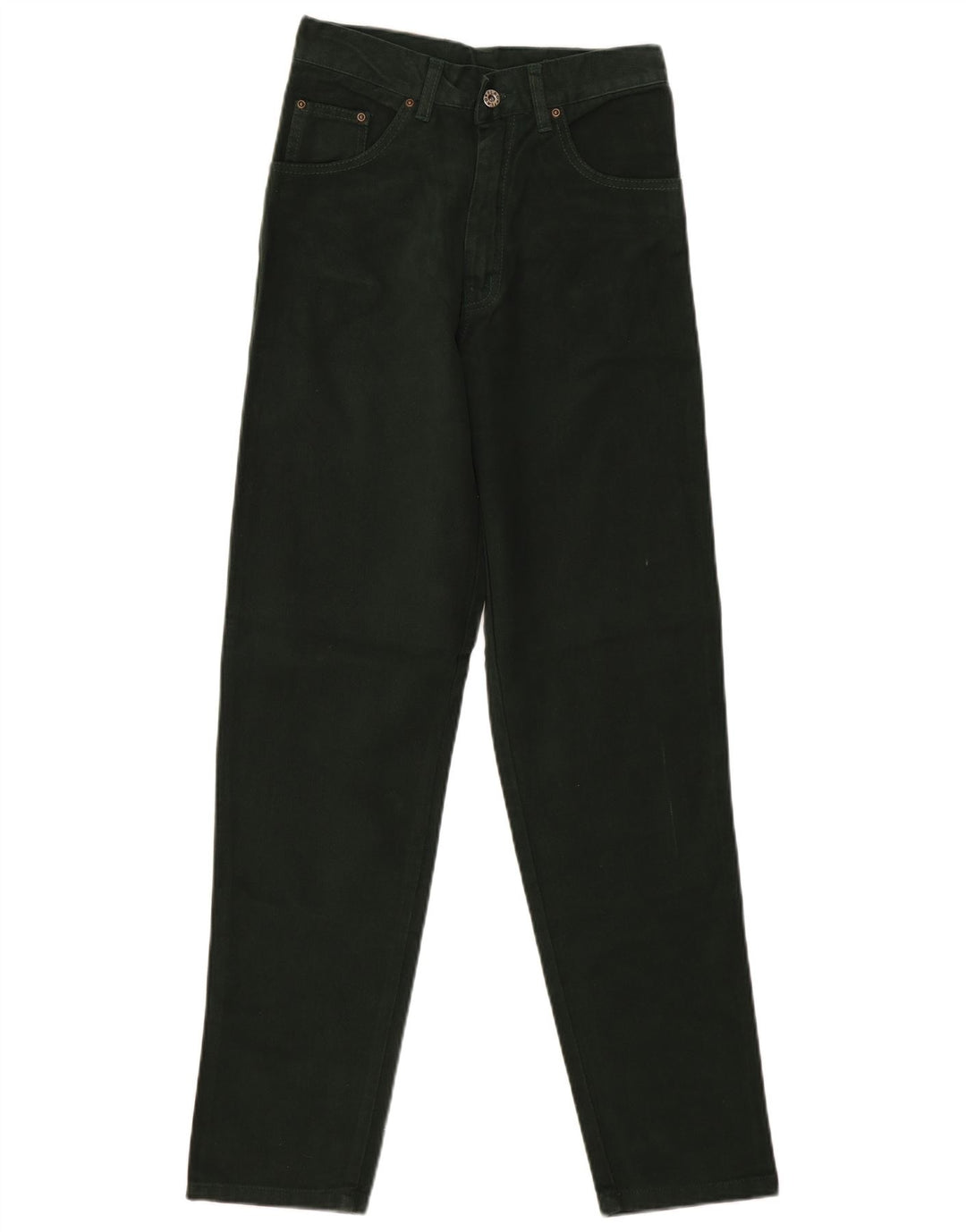 VINTAGE Damskie jeansy slim z wysokim stanem EU 36 Small W28 L31 Zielona bawełna