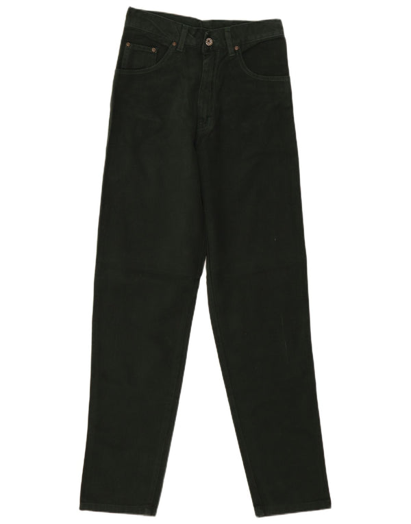 VINTAGE Damskie jeansy slim z wysokim stanem EU 36 Small W28 L31 Zielona bawełna