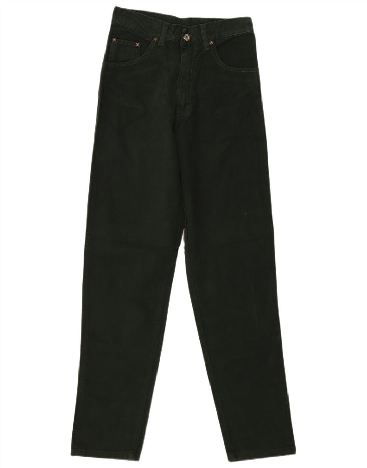 VINTAGE Damskie jeansy slim z wysokim stanem EU 36 Small W28 L31 Zielona bawełna