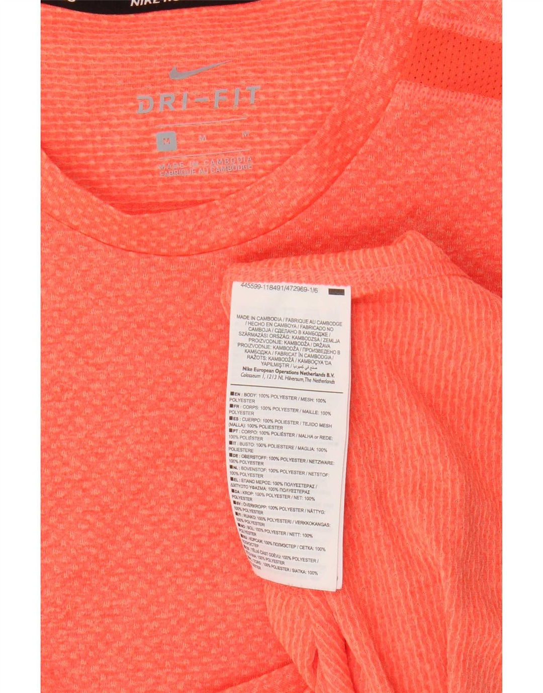 Męska koszulka Nike Dri Fit Top, średni pomarańczowy poliester