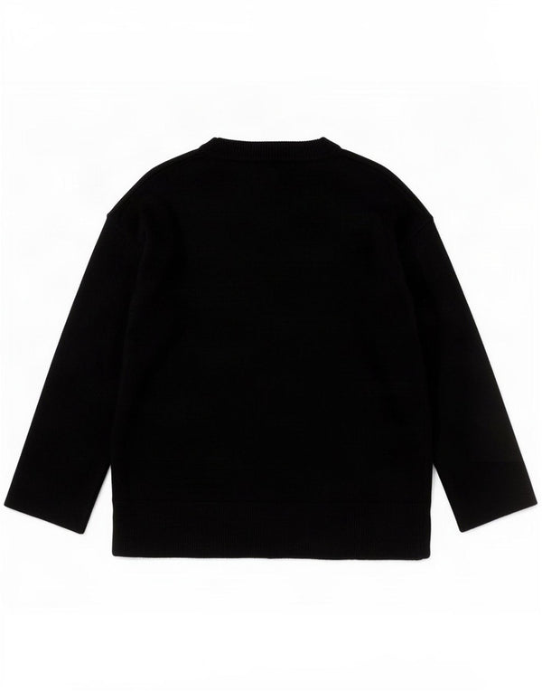 Sweter damski Massimo Dutti z dekoltem w kształcie litery V, UK 10, mała, czarna wełna