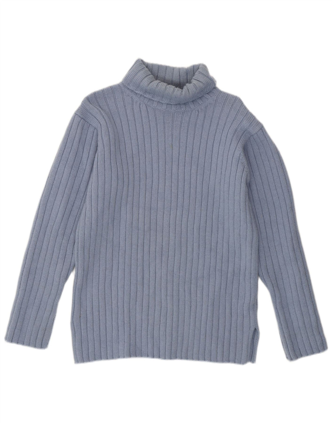 Sweter damski JIGSAW z wywijanym dekoltem UK 14 Średni niebieski wełniany