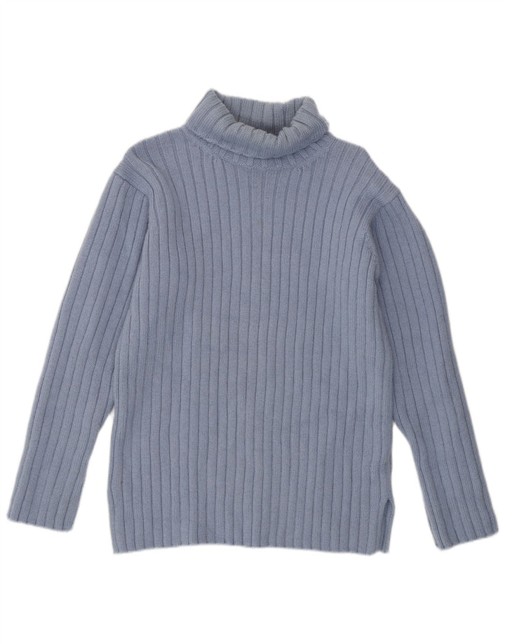 Sweter damski JIGSAW z wywijanym dekoltem UK 14 Średni niebieski wełniany