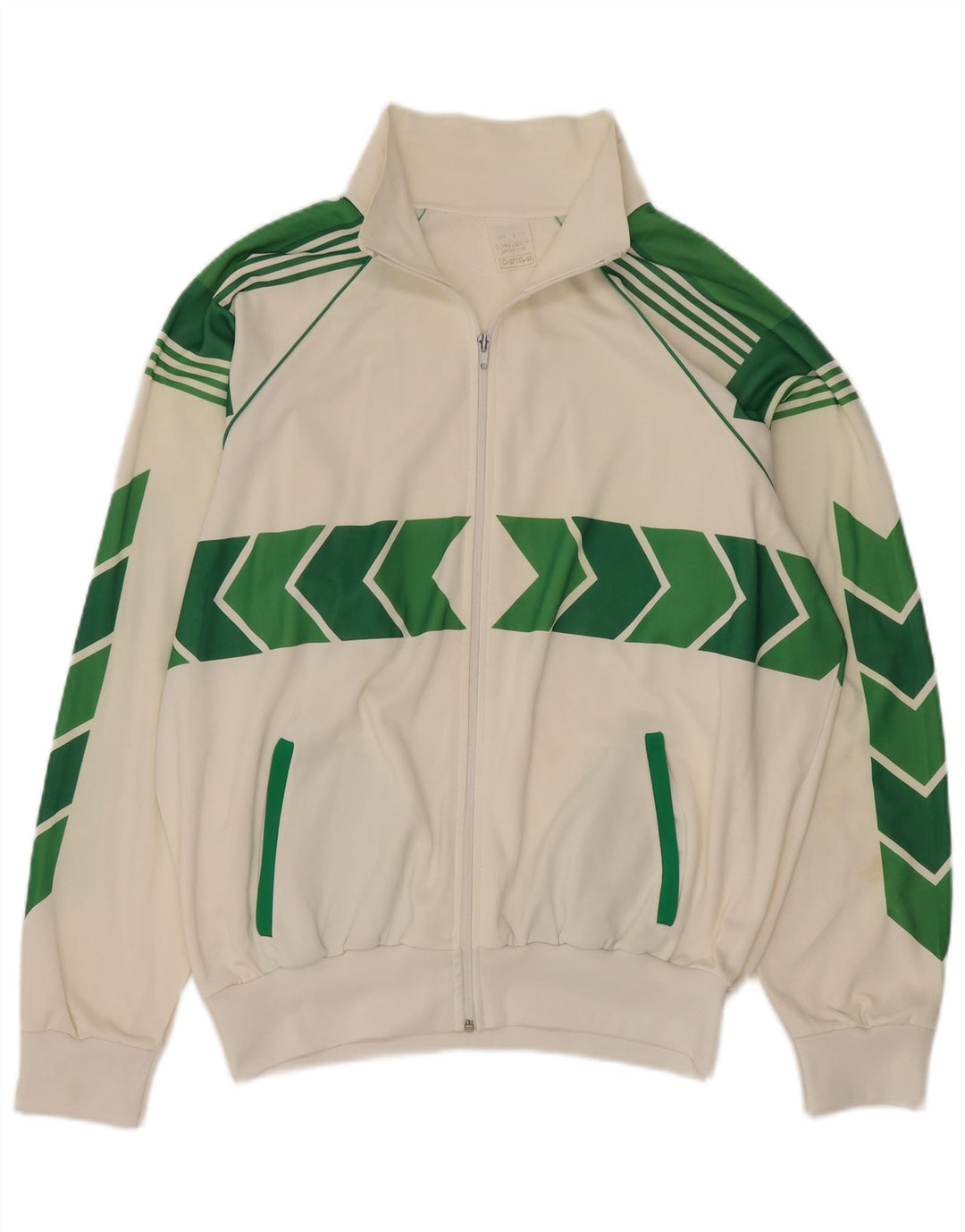 Męska kurtka dresowa w stylu vintage 2XL Biały nylon z blokami kolorów