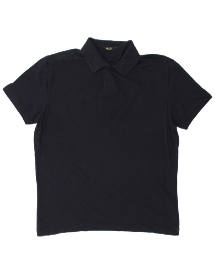 Męska koszulka polo Massimo Dutti, średnia, granatowa, bawełniana