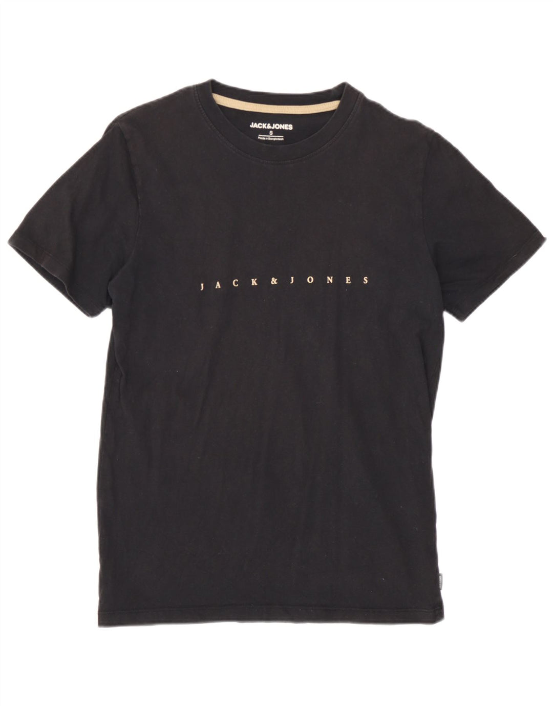 Męski T-shirt z grafiką Jack & Jones, mały, czarny, bawełniany