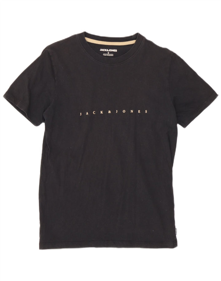 Męski T-shirt z grafiką Jack & Jones, mały, czarny, bawełniany