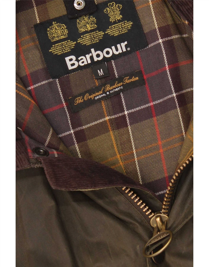 Męska kurtka Barbour z woskowanej bawełny UK 38, średnia bawełna khaki