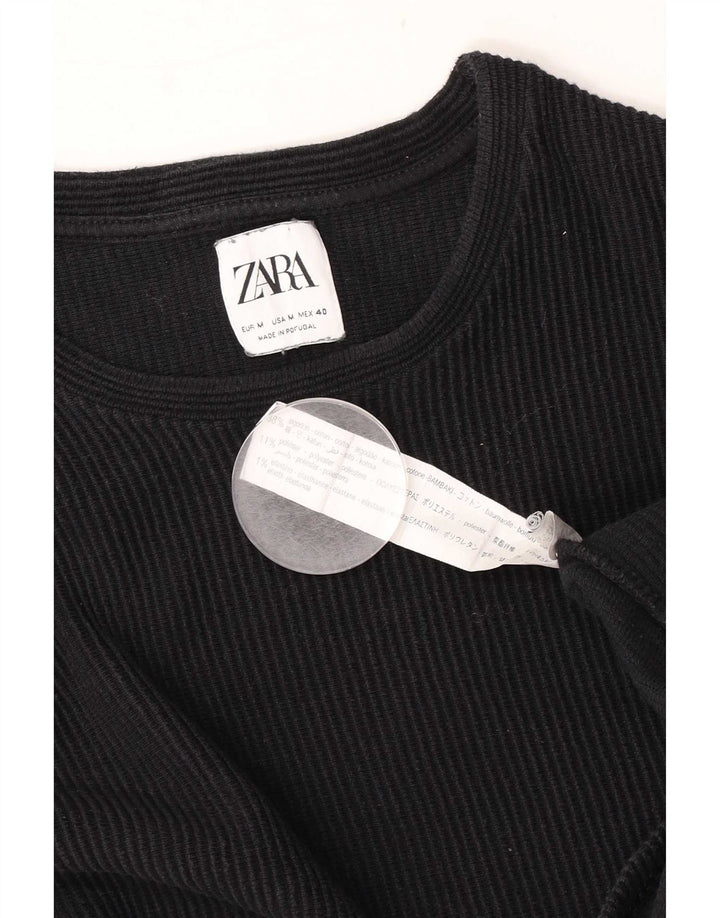 Męski top Zara z długim rękawem, średni czarny, bawełniany