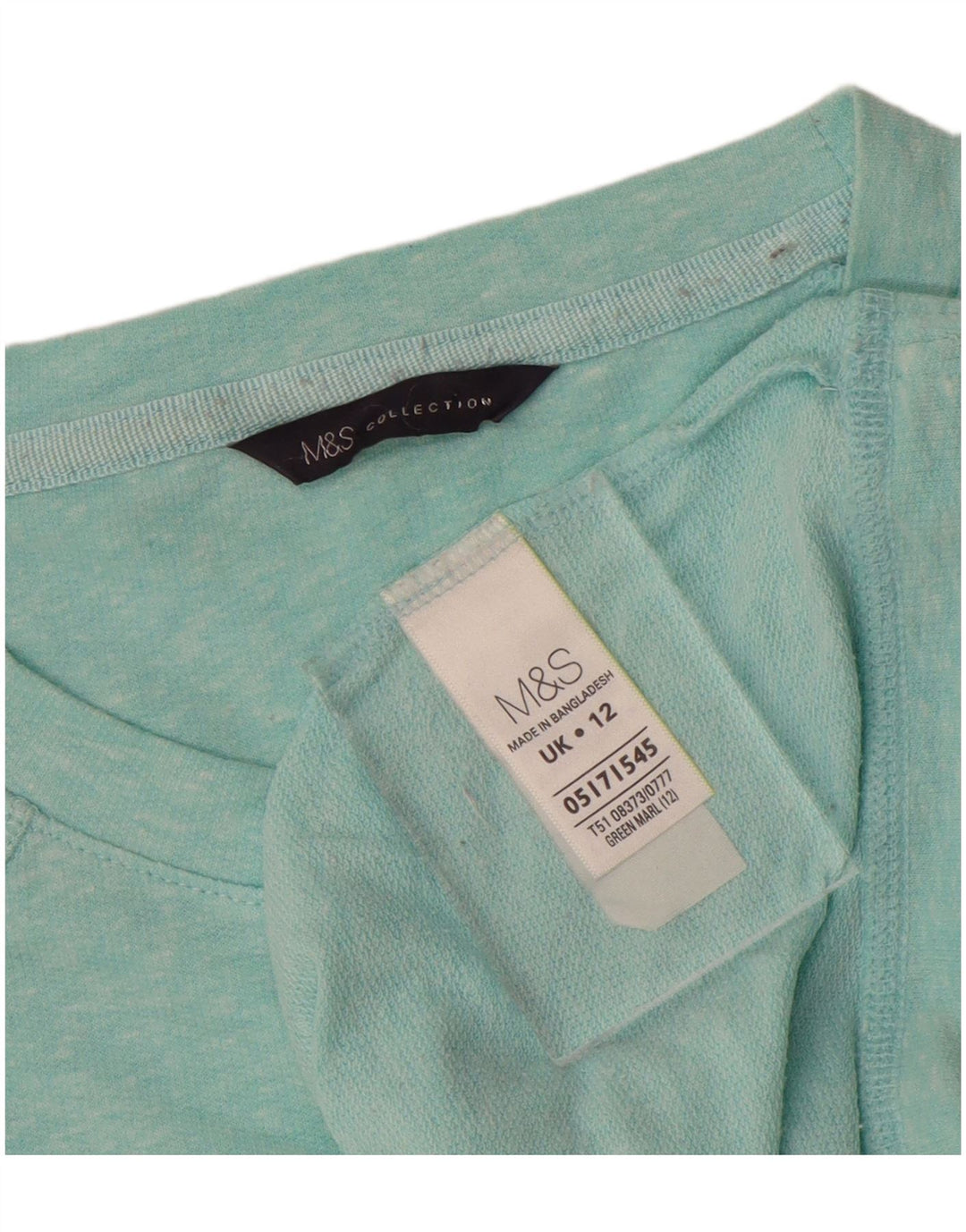 MARKS & SPENCER Damska bluza dresowa UK 12 Średnioniebieska bawełniana w cętki