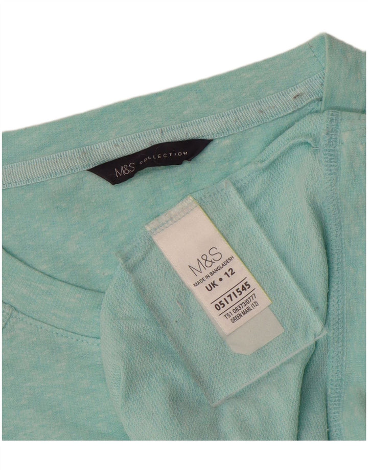 MARKS & SPENCER Damska bluza dresowa UK 12 Średnioniebieska bawełniana w cętki