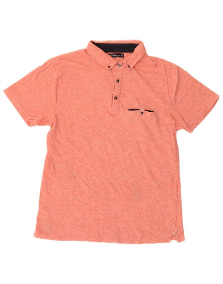 Męska koszulka polo French Connection Średnioróżowa, bawełniana w plamki