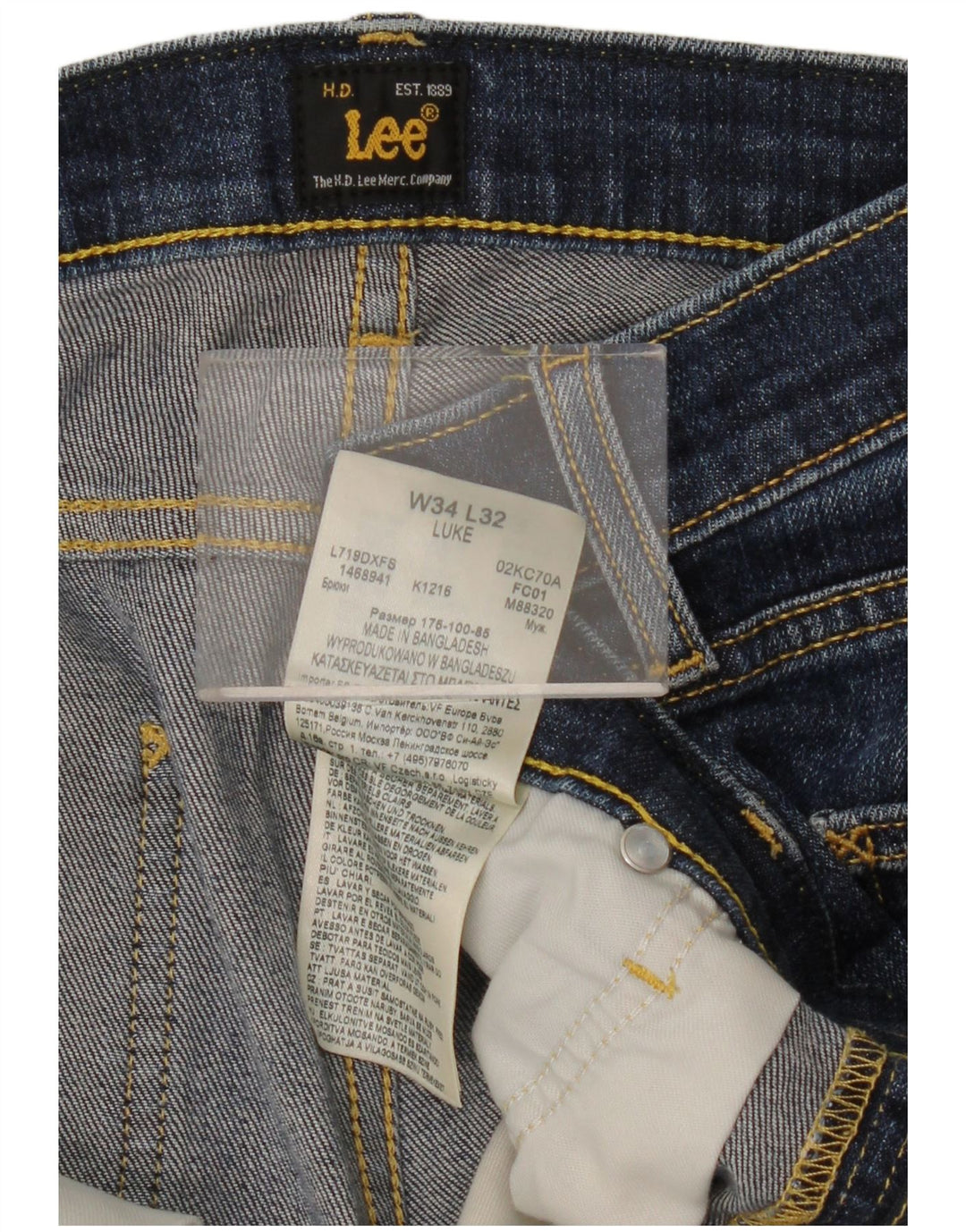 Damskie jeansy Lee Luke Slim W34 L32 Niebieskie bawełniane