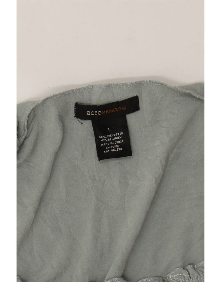 Damski top tunikowy BCBGMAXAZRIA UK 14, duży, zielony, w kwiaty, poliester