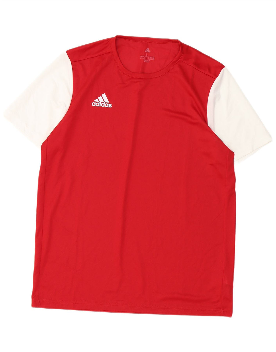 Adidas Męska koszulka Climalite Top, duża, czerwona, poliestrowa koszulka z blokami kolorów