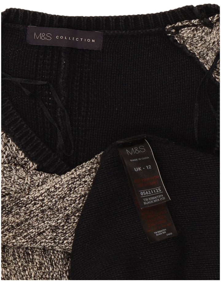 Marks & Spencer Damski sweter z dekoltem w łódkę, UK 12, średni czarny