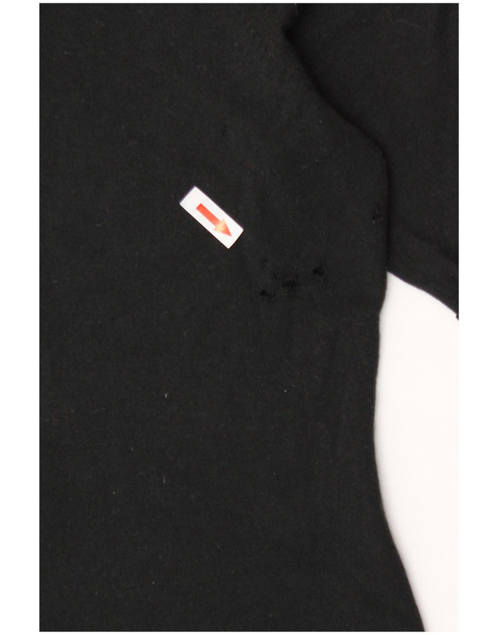 Damski sweter Hugo Boss z falbaną i okrągłym dekoltem UK 8 Small Black