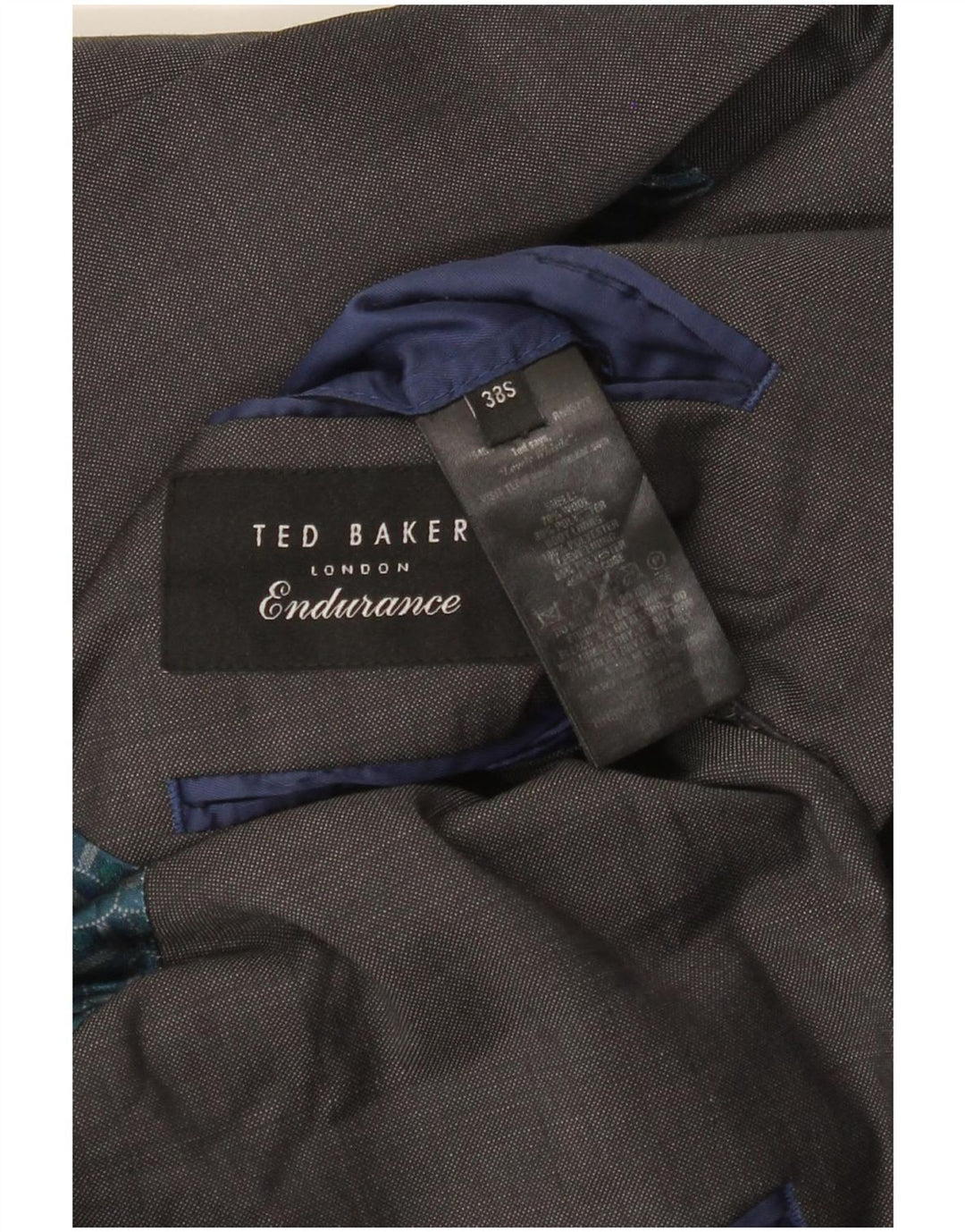 Ted Baker Męska marynarka o dopasowanym kroju, zapinana na 2 guziki, UK 38, średnia szara wełna