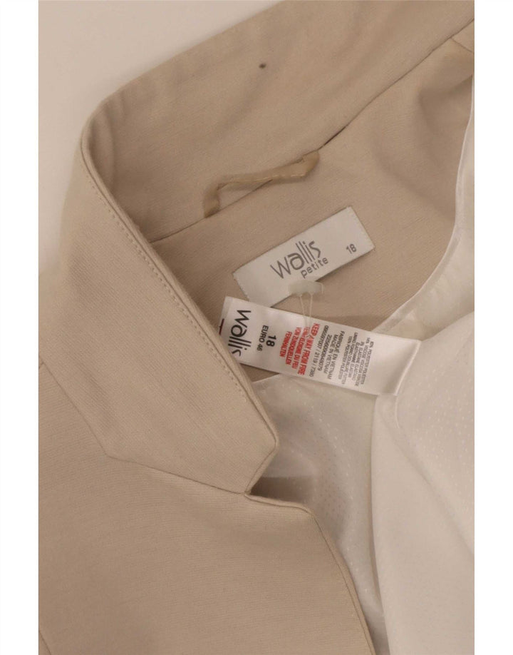 Damska marynarka Wallis z rękawami 3/4 i otwartymi, UK 18 XL, beżowy poliester