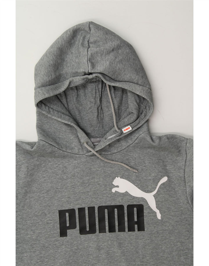 PUMA Mens Graphic Hoodie Jumper Small Grey Cotton Vintage Puma and Second-Hand Puma from Messina Hembry 