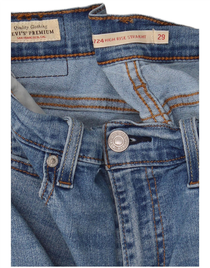 Damskie jeansy Levi's 724 z wysokim stanem i prostym W29 L30 Niebieskie