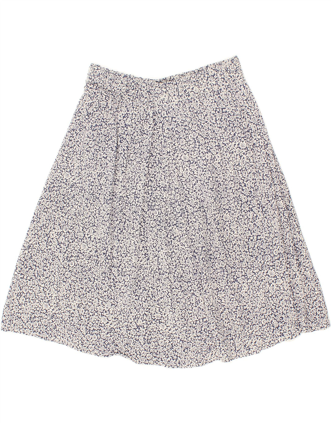SEVRES Womens Flared Skirt W30 Medium Navy Blue Floral Vintage Sevres and Second-Hand Sevres from Messina Hembry 