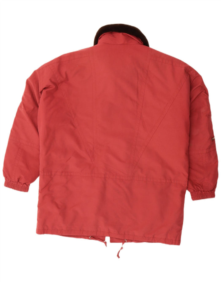 Damska kurtka wiatrówka w stylu vintage UK 18 XL, czerwony poliester