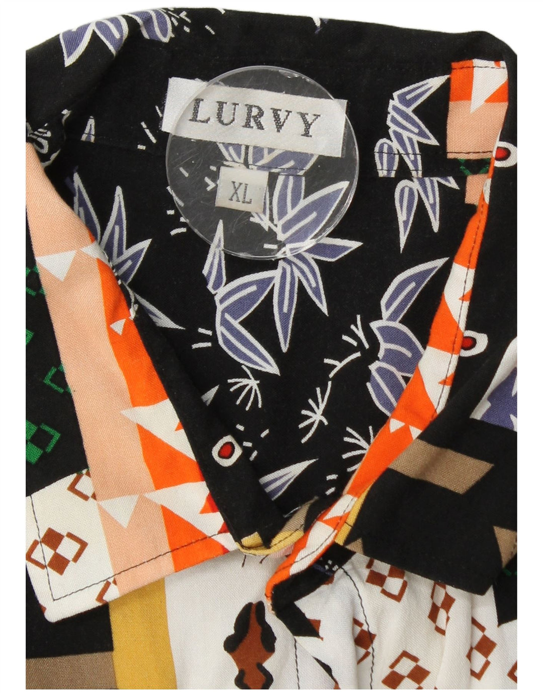 Koszula męska z krótkim rękawem VINTAGE XL, wielobarwny patchwork