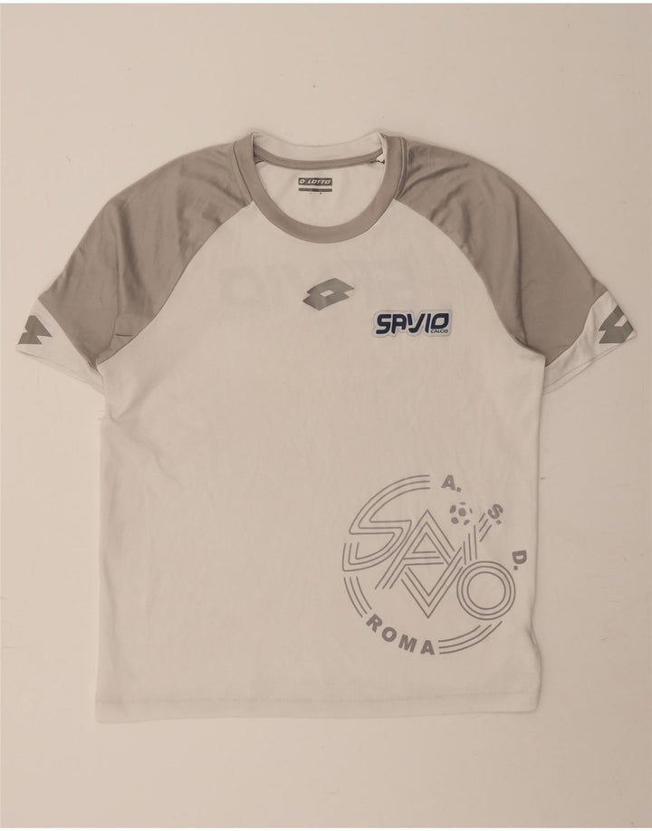 Męska koszulka z grafiką LOTTO Top z poliestru w kolorze średniej bieli