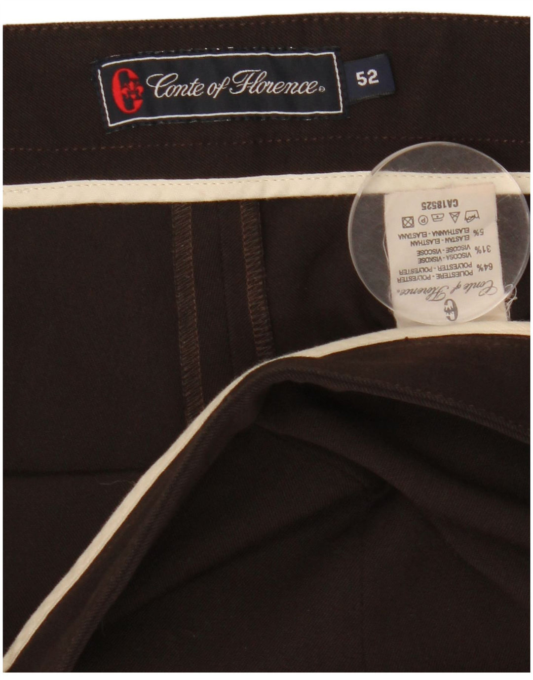 CONTE OF FLORENCE Damskie proste spodnie codzienne IT 52 2XL W36 L28 Brązowe