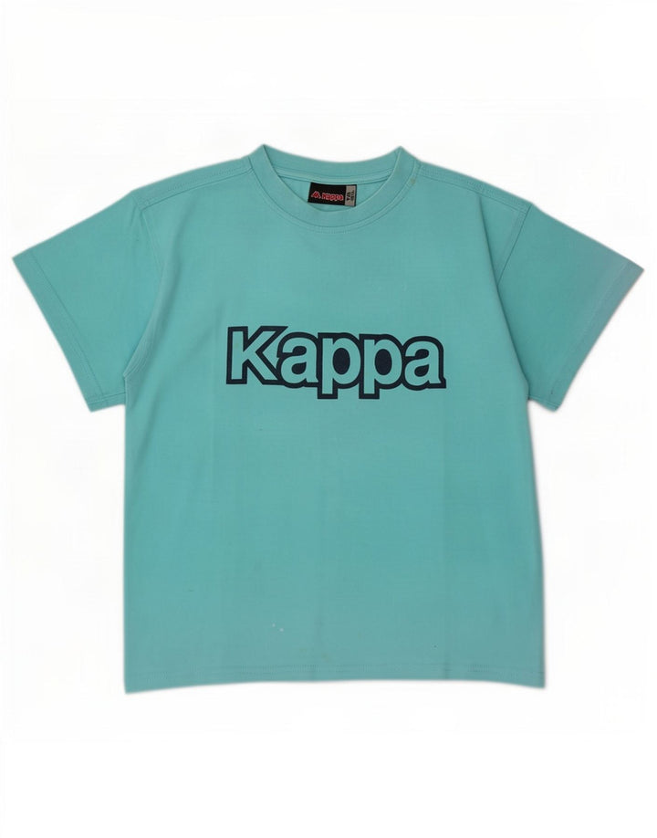 Chłopięcy T-shirt z grafiką Kappa, 8-9 lat, średni niebieski