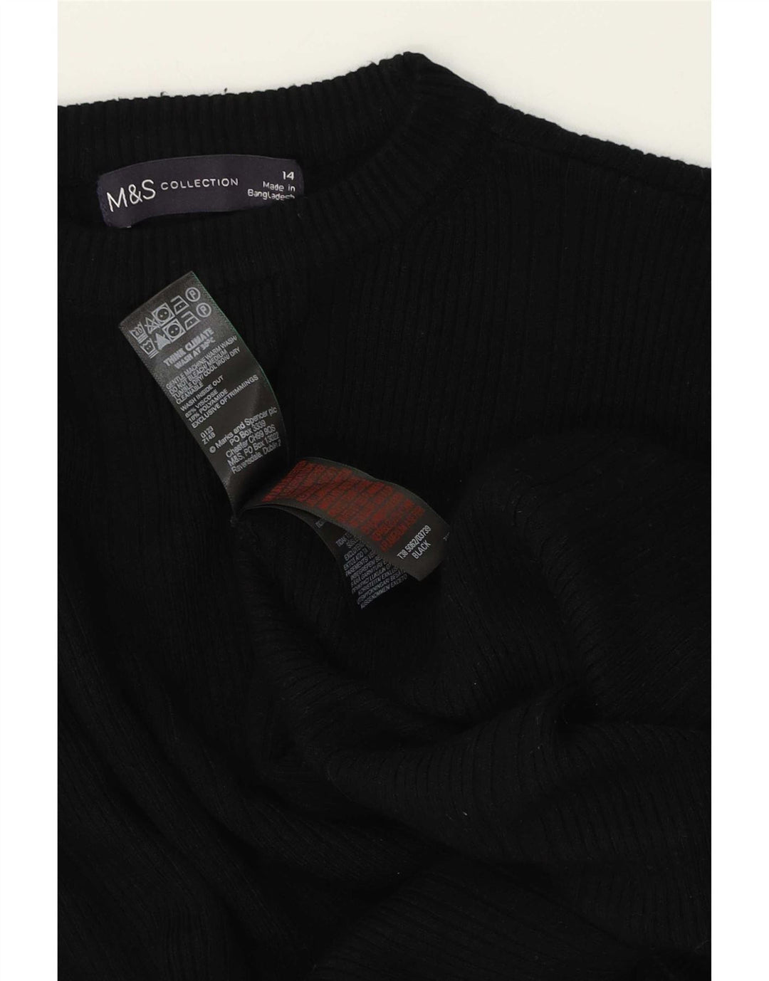 Marks & Spencer Damski sweter z okrągłym dekoltem UK 14, duża czarna wiskoza