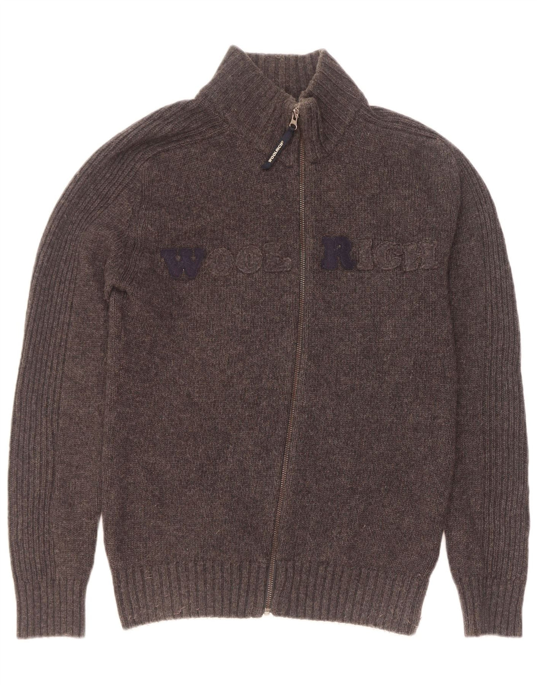 Męski sweter z grafiką Woolrich, duży, szary