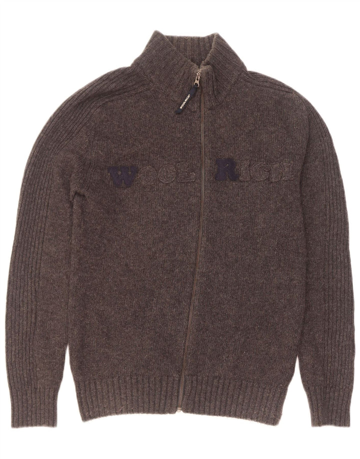 Męski sweter z grafiką Woolrich, duży, szary