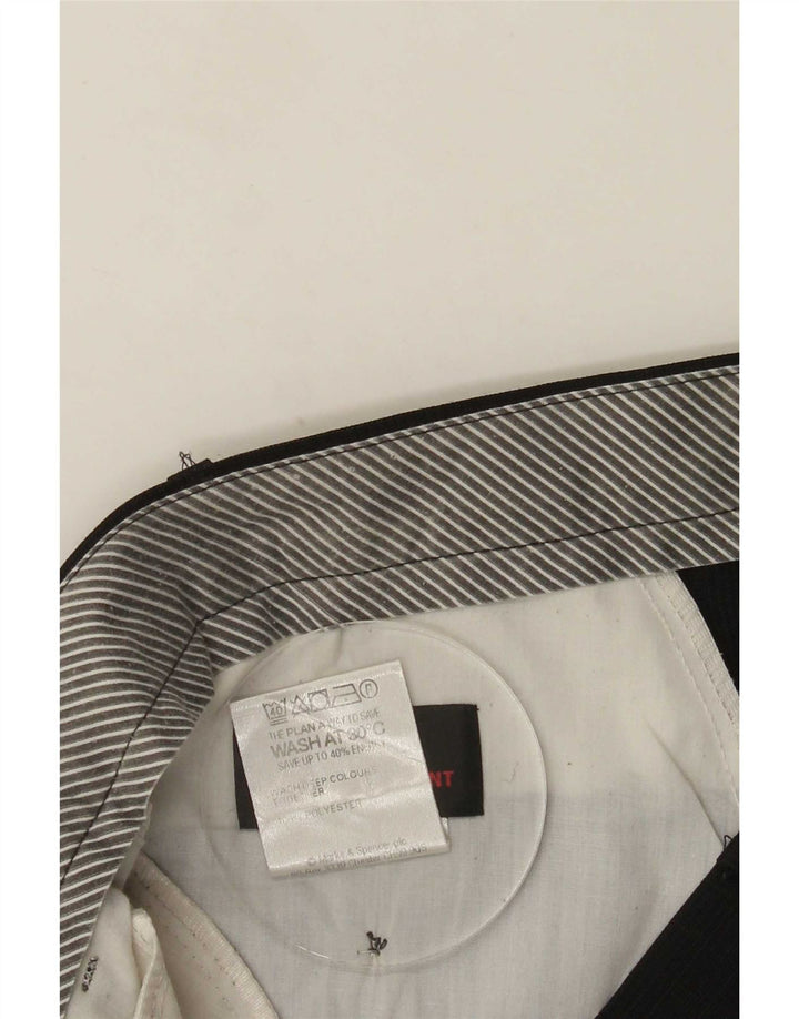 Marks & Spencer Męskie proste spodnie garniturowe W40 L33 Czarny poliester