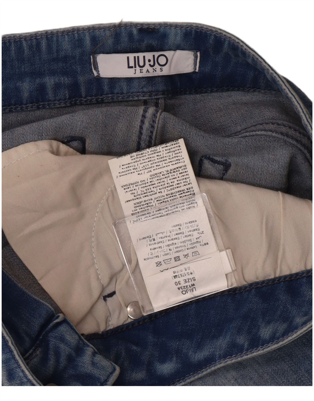 Liu Jo Damskie jeansy Acid Wash Slim W30 L25 Niebieska bawełna