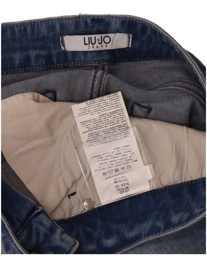 Liu Jo Damskie jeansy Acid Wash Slim W30 L25 Niebieska bawełna