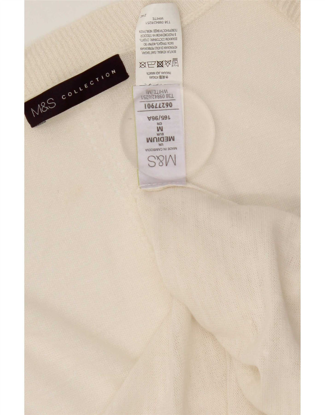 Sweter damski Marks & Spencer Longline Open Cardigan UK 14, średni biały