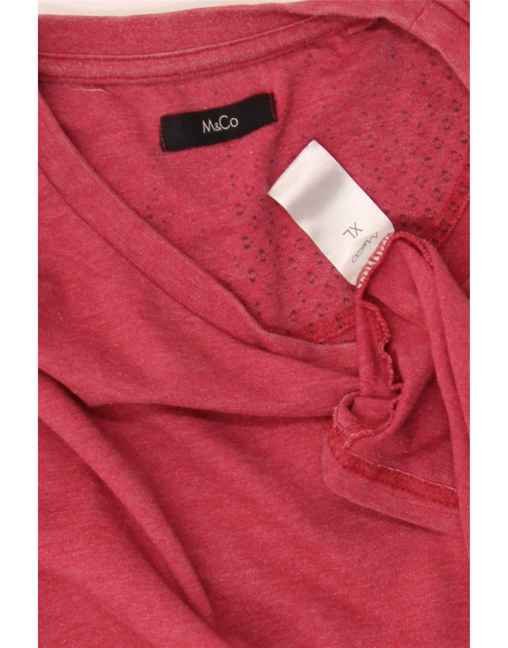 T-shirt męski M&Co, top XL, czerwony, bawełniany