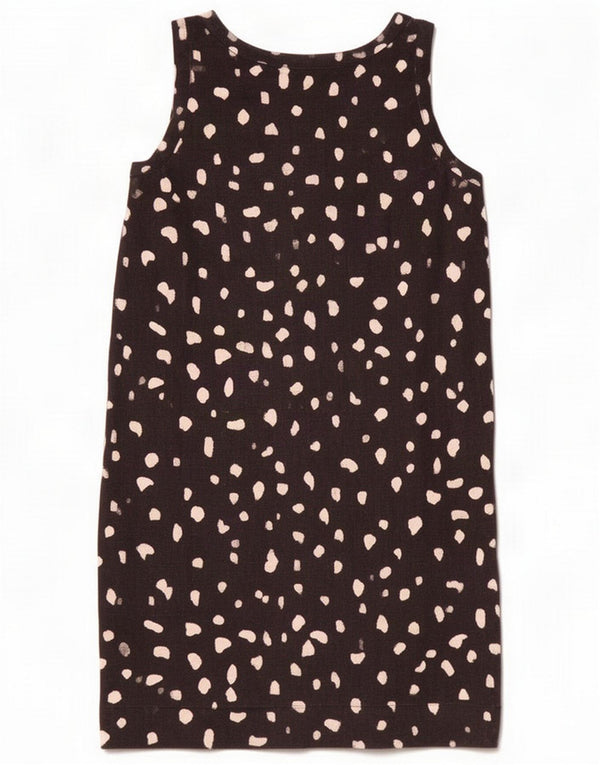 Marks & Spencer Damska sukienka typu shift bez rękawów UK 10, mała, czarna w cętki