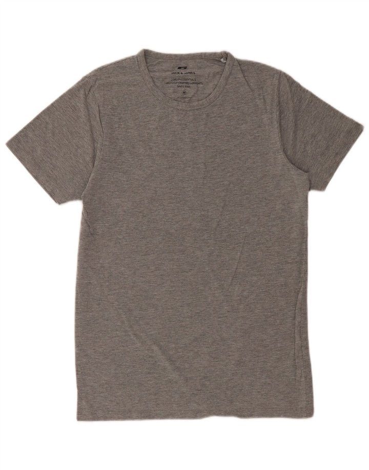 Męski T-shirt JACK & JONES Średnioszary, bawełniany nakrapiany
