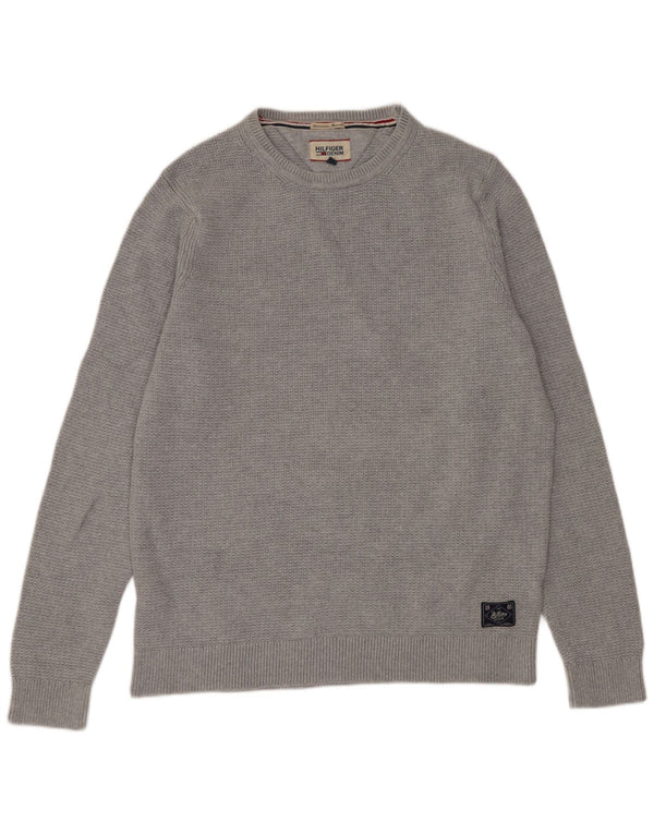 Męski sweter z okrągłym dekoltem Tommy Hilfiger 2XL, szara bawełna