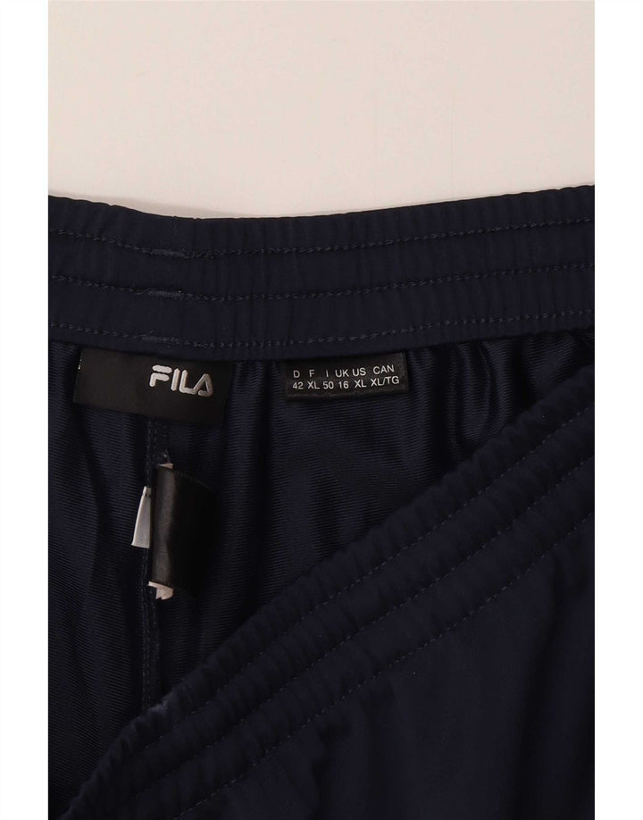 Damskie spodnie dresowe Fila UK 16, duże, granatowe, poliestrowe