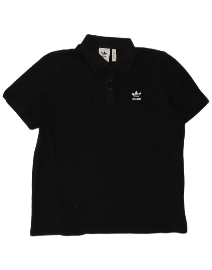Męska koszulka polo Adidas, średnia czarna, bawełniana