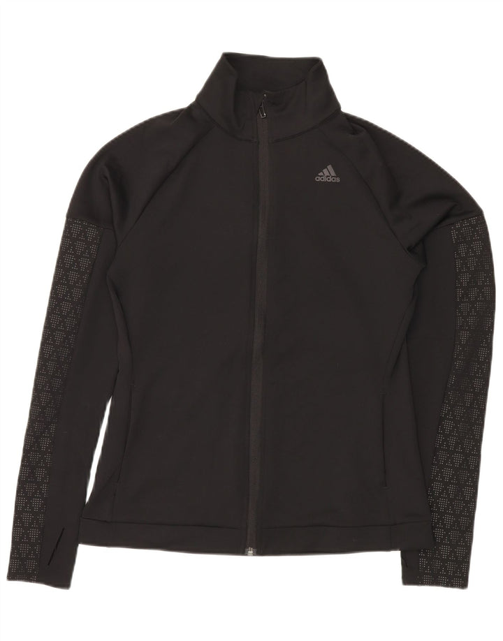 Damska kurtka dresowa ADIDAS Climalite UK 12, średnia czarna geometryczna
