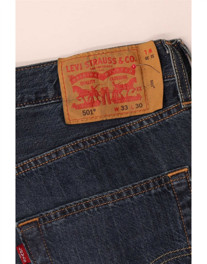 Męskie jeansy Levi's 501 Straight W33 L30 Niebieskie bawełniane
